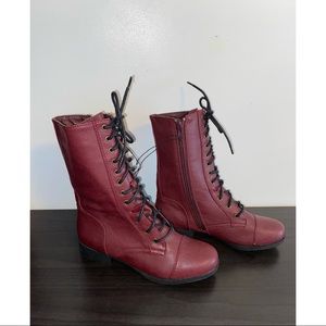 Forever 21 Wine Combat Boots